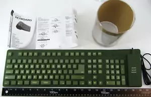 Pottery Barn PB Teen Flexible Silicone Roll'N Go Keyboard - Green USB Wired - Picture 1 of 11