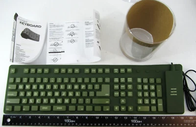 Pottery Barn PB Teen Flexible Silicone Roll'N Go Keyboard - Green USB Wired - Image 1 of 4