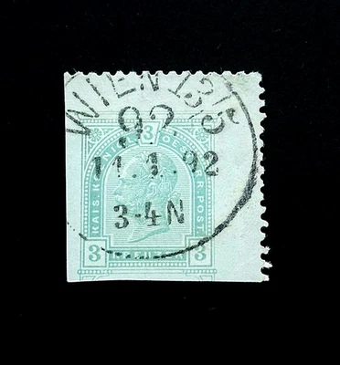 Sello inusual de AUSTRIA - 1891 franqueo impreso cuadrado corte franqueo SOTN r1 Foto 1 de 2