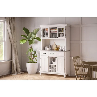 Homestyles Buffet De Buffets Buffet De Madera Off-White con Off-White 44" x 17" x 72 Foto 1 de 4