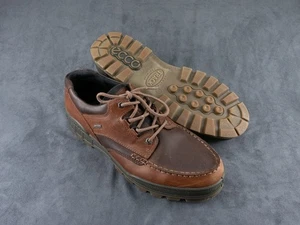 Ecco Shoes Mens 49 US 14 Brown Track Leather Upper Waterproof Lace Up Oxford - Picture 1 of 15