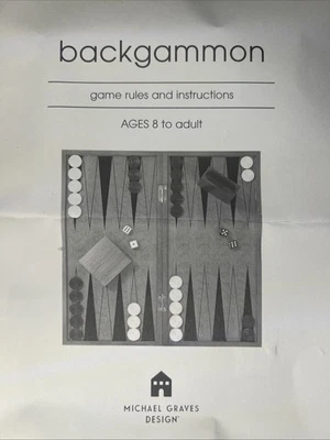 Michael Graves Backgammon Instruction Manual • Replacement Rule Book - Image 1 of 3