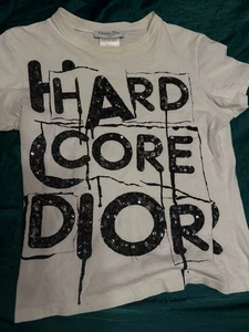 T-shirt Christian Dior usata HARD CORE bianca cotone grande logo manica corta donna - Foto 1 di 4