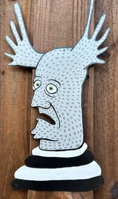 BURNLEY RECORTOUT ART OUTSIDER ORIGINAL PATHETICUS GRIEGO HOJALATA FOLK signo PINTURA  Foto 1 de 3