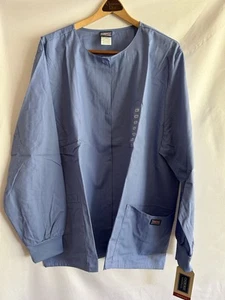 Cherokee Authentic Workwear Scrub Jacket Size 2X-Large Blue Button Front  4350 - Picture 1 of 2