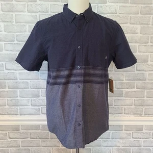 Camisa con botones VANS para hombre azul marino calce clásico algodón a rayas NUEVA mediana - Imagen 1 de 7