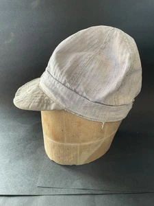 Vintage KEY Hat Cap Sanforized Denim Union Made USA *Railroad Striped - Picture 1 of 9