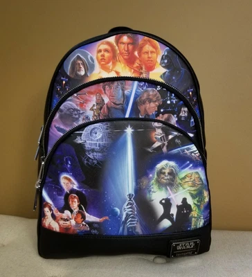 Mini Mochila Loungefly Star Wars Original Trilogy Triple Bolsillo NUEVA Foto 1 de 4