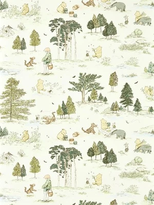 Pottery Barn Kids Sanderson Winnie the Pooh Wallpaper  3 rolls 217280 Macaron - Image 1 of 4