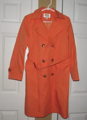 Gabardina para mujer TALBOTS 6P 6 Petite naranja bolsillos forrados con cinturón Foto 1 de 4