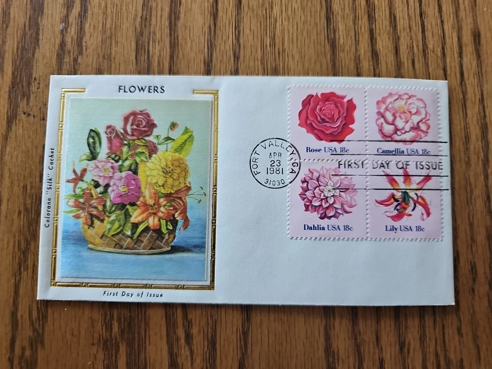 U.S. Colorano Silk Flowers 1981 FDC - Image 1 of 1
