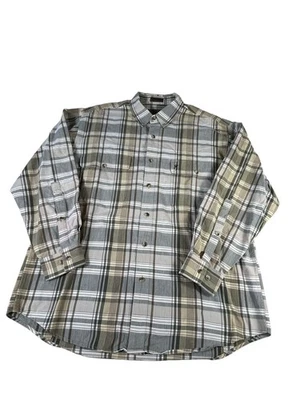 Коричневая клетчатая рубашка на пуговицах бежевая клетчатая мужская размер XL охотничья верхняя одежда - Изображение 1 из 4