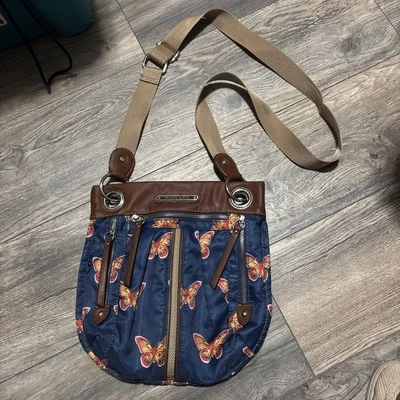 Сумочка через плечо Franco Sarto бабочки нейлон внешние карманы синяя - Изображение 1 из 4