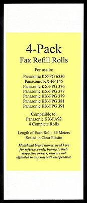 Ten 4-packs KX-FA92 Fax Film Refills For Panasonic KX-FPG381 KX-FPG391 KX-FPG550 • 249$
