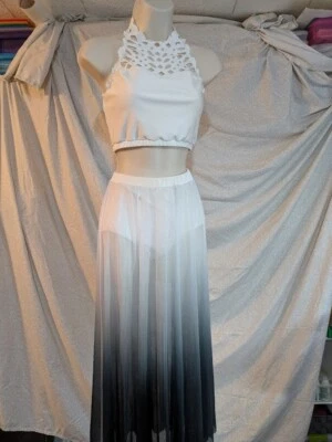 Disfraz de Danza Lírica 2 Piezas Blanco a Negro, Adulto Pequeño Foto 1 de 2