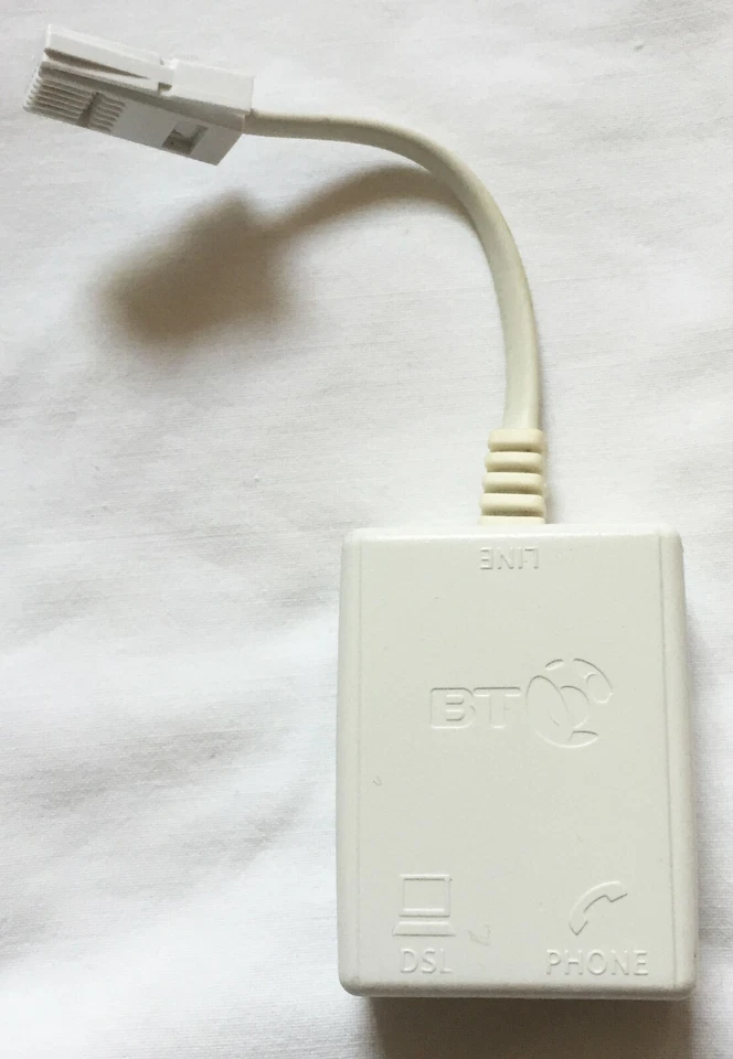 ADSL DSL Micro Filter Broadband Router BT Telephone Phone Microfilter Splitter - Image 1 of 1