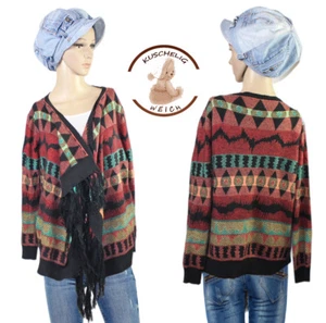 SWEEWË Casual Norweger Fransen Zipfel Strickjacke Cardigan Kuschelig Gr.38 40 - Picture 1 of 5