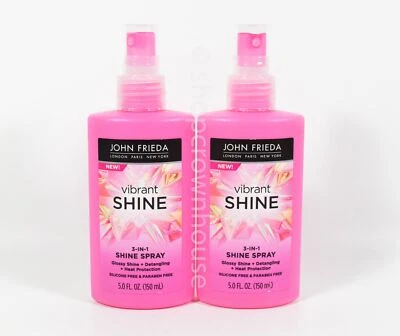 2 John Frieda Vibrant Shine 3 en 1 brillo brillo y desenredante spray 5,0 fl oz Foto 1 de 2