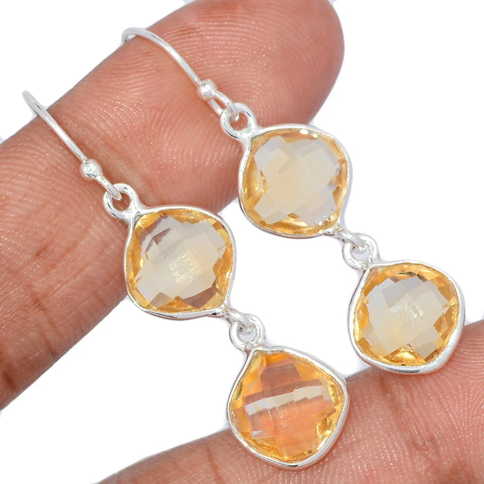 Citrino Natural - Pendientes Brasil Plata de Ley 925 AA1 CE40135 Foto 1 de 1