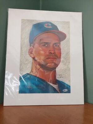 Mark Grace Chicago Cubs Baseball Illustrated Print Art Autographed Authenticated - Image 1 of 4