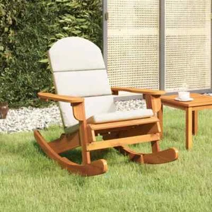 vidaXL Adirondack Rocking Chair with Cushions Solid Wood Acacia - Picture 1 of 7