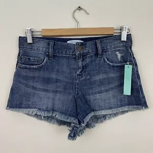 ABOUND Blue Distressed Denim Jeans Mini Shorts Womens Size 25 NWT - Picture 1 of 7