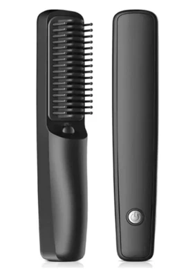 XINBARBER Hair Straightening Brush Curler 200°C - Cordless, Ionic, Portable