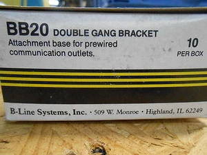 B-LINE BB20 DOUBLE GANG BRACKET FOR LOW VOLTAGE - Picture 1 of 1