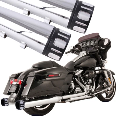 DNA 4" Megaphone Exhaust Pipe Mufflers SlipOn For Harley Electra Glide Road King Foto 1 de 4