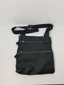 Margot Lorna Black Leather Zip Crossbody Shoulder Bag Purse - Picture 1 of 5