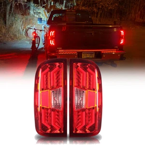 Red for 2014-2018 Chevy Silverado 1500 LED Tail Lights Brake Lamps Left+Right - Picture 1 of 10
