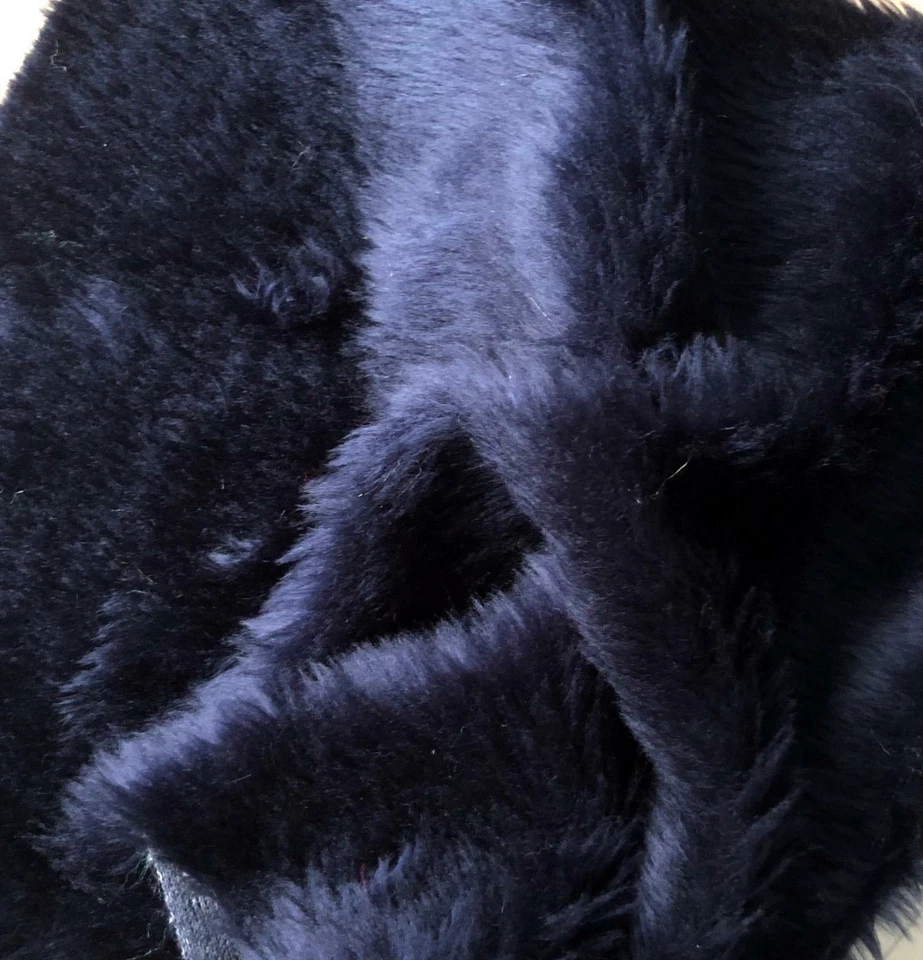 Plain Fun Faux Fur Fabric Material - NAVY BLUE - Image 1 of 1