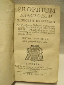 M1 - selten - PROPRIUM SANCTORUM DIOECESIS BITERRENSIS 1773 - BEZIERS - Bild 1 von 8