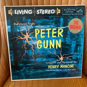 MUSIC FROM PETER GUNN FIRST PRESS HYPE STICKER VINYL RECORD ALBUM HENRY MANCINI - Picture 1 of 7