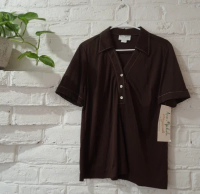 Top de poliéster vintage años 70 para mujer manga gorra talla grande hippie rockabilly nuevo con etiquetas Foto 1 de 4