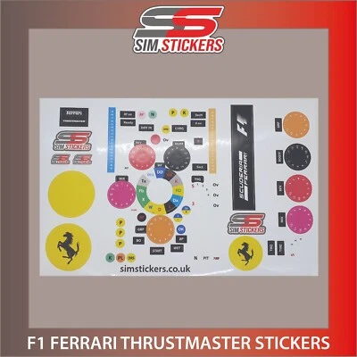 SIM STICKERS Pegatinas de rueda adicionales Thrustmaster Ferrari F1 para simulador de coche
