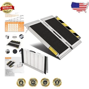 Lightweight Folding Handicap Ramp for 2-6 Inch Steps - Safe Wheelchair Access - Picture 1 of 9
