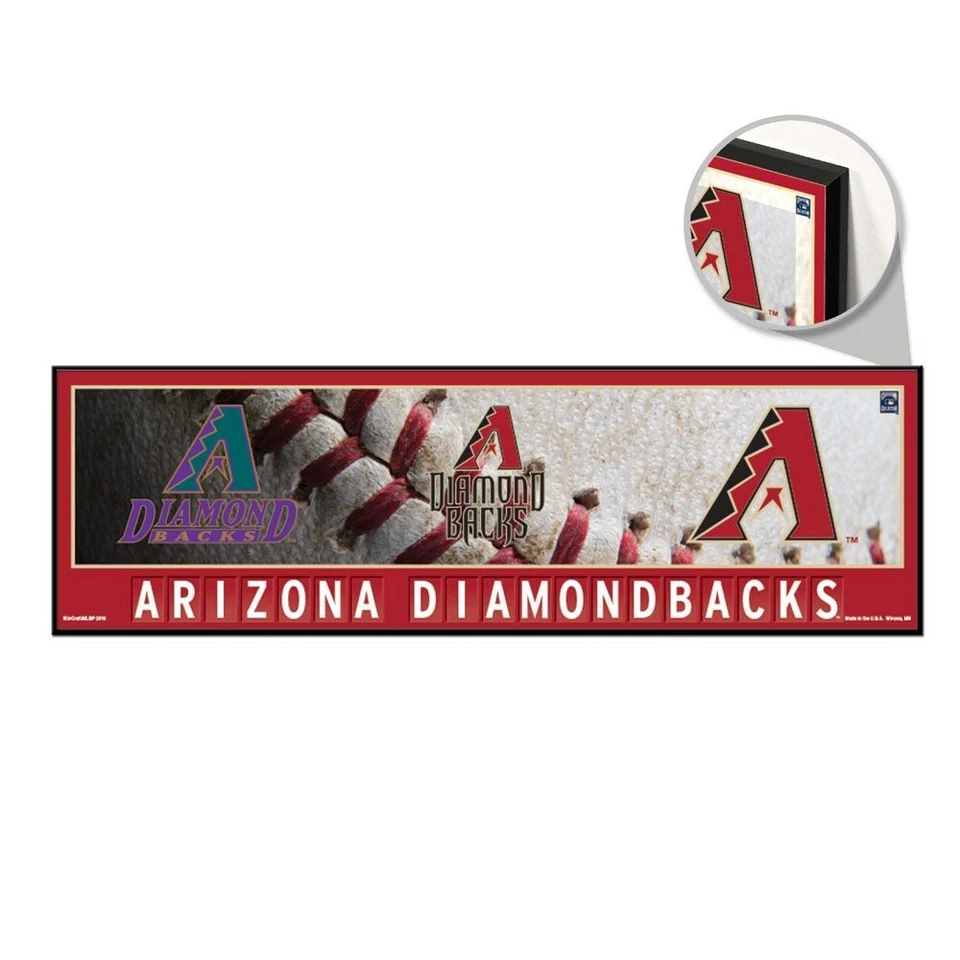 ARIZONA DIAMONDBACKS LOGO'S COOPERSTOWN COLLECTION WOOD SIGN 9"x30" WINCRAFT - Image 1 of 1