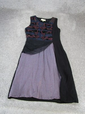 Vestido Moulinette Soeurs Bodycon Feminino 0 Preto Sem Mangas Embelezado - Imagem 1 de 4