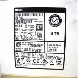 KRDKK 0KRDKK DELL ENTERPRISE 8TB 7.2K RPM 12Gbps 512e 3.5" SAS HDD Hard Drive - Picture 1 of 3