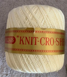 J&P Coats Mercerized Cotton Knit Cro Sheen White Crochet Thread 400 Yards - Picture 1 of 2