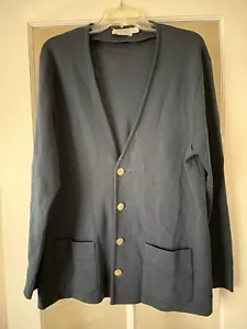 St Croix Men’s Zephyr Wool Navy Blue Button Down Cardigan Size Large - Picture 1 of 12