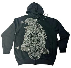 Y2K Vintage Sean John Medieval Crest Zip Up Hoodie Black Urbanwear Streetwear - Picture 1 of 6