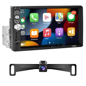 7" Single 1Din Touch Screen Car Stereo Radio For Apple/Android CarPlay Bluetooth - Picture 1 of 12