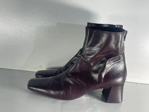 MNG Damenschuhe Größe 6/39 gebraucht Magenta Kunstleder Reißverschluss hinten Stiefeletten -B94 - Bild 1 von 7
