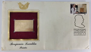Benjamin Franklin Printer ~ 39¢ Stamp ~ FDOI Golden Replica ~ 2006 - Picture 1 of 6
