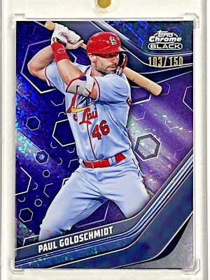 2023 Topps Chrome Black Paul Goldschmidt Purple Mini Diamond Refractor /150 - Image 1 of 2