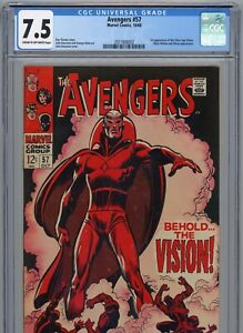 AVENGERS #57 CGC 7.5 1ST SA APPEARANCE OF THE VISION  MARVEL COMICS 1968