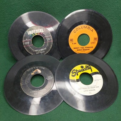 Little Richard Elvis Marty Robbins Ricky Nelson Vintage 45rpm records - Image 1 of 4