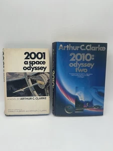 A Space Odyssey 2001 Arthur C. Clarke HC 1968 Book Club Ed & 2010: Odyssey Two - Picture 1 of 11